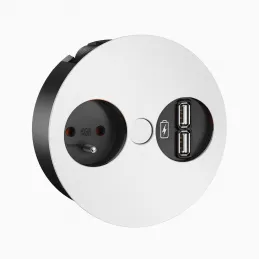 Električna utičnica Twister + USB / Bijela