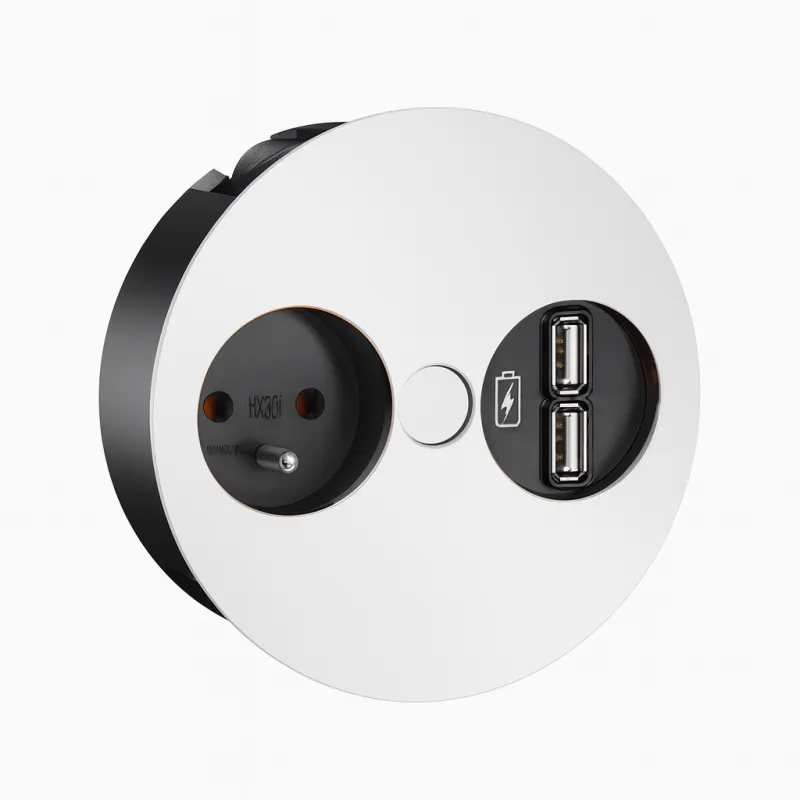 Električna utičnica Twister + USB / Bijela