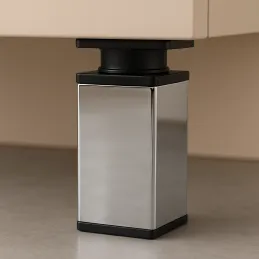 Namještajna nožica LEX / Sjajni krom - crna