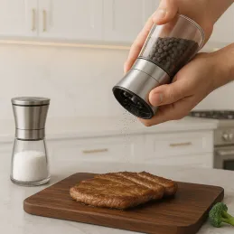 Set od 2 keramička mlinca za sol i papar AGIA / Nehrđajući čelik