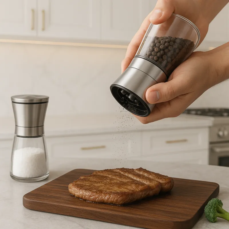 Set od 2 keramička mlinca za sol i papar AGIA / Nehrđajući čelik