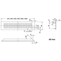 Ventilacijska rešetka LAGUNA / Crna mat