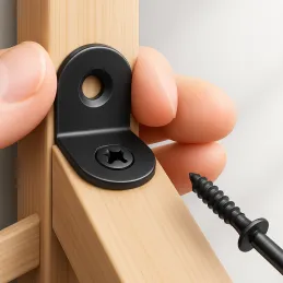 Kutni spojni element 20 x 20 mm s vijcima / Crni cink