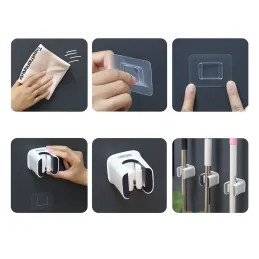 Samoljepljiva vješalica za metlu ili mop LOLA / Bijela