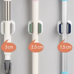 Samoljepljiva vješalica za metlu ili mop LOLA / Bijela