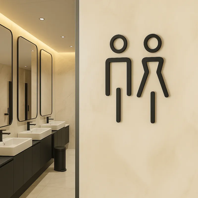 Set 2 komada Piktogram WC muškarci + žene / Crna mat