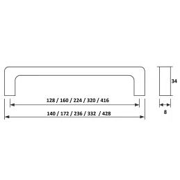 Ručka AMBIENTE / Imitacija nehrđajućeg čelika