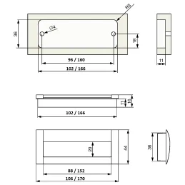 Ugradbena ručka MARKER / Nehrđajući čelik