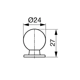 Gumb BALL 24 mm / Nikel saten