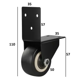 Namještajni kotačić INDUSTRE - bočno montiranje / 50 mm