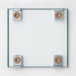 Set od 4 držača za staklo i ogledalo RING / Sjajni krom