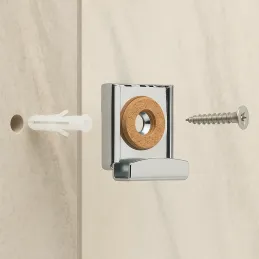 Set od 4 držača za staklo i ogledalo RING / Sjajni krom