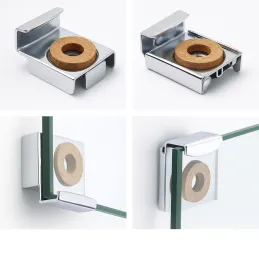 Set od 4 držača za staklo i ogledalo RING / Sjajni krom