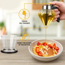 Dozator za ulje i med s podloškom 200 ml / Crni