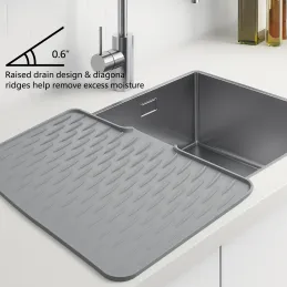 Silikonski ocjeđivač za suđe ROBUS / Siva