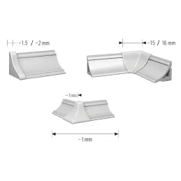 Set završetaka za brtvenu letvicu SLIM LINE / Aluminij