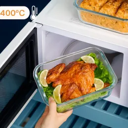 Staklena posuda za hranu GENIUS 1,04L s poklopcem / Prozirna