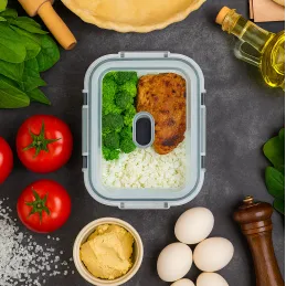 Staklena posuda za hranu GENIUS 1,04L s poklopcem / Prozirna