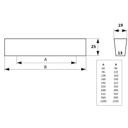 Drvena ručka VIRGINIA / Lakirani hrast