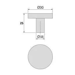 Ručka knopka UP / Zlatna