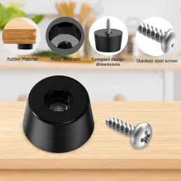 Set od 8 komada gumenih klizača s vijakom 8 mm / Crna