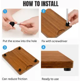 Set od 8 komada gumenih klizača s vijakom 8 mm / Crna