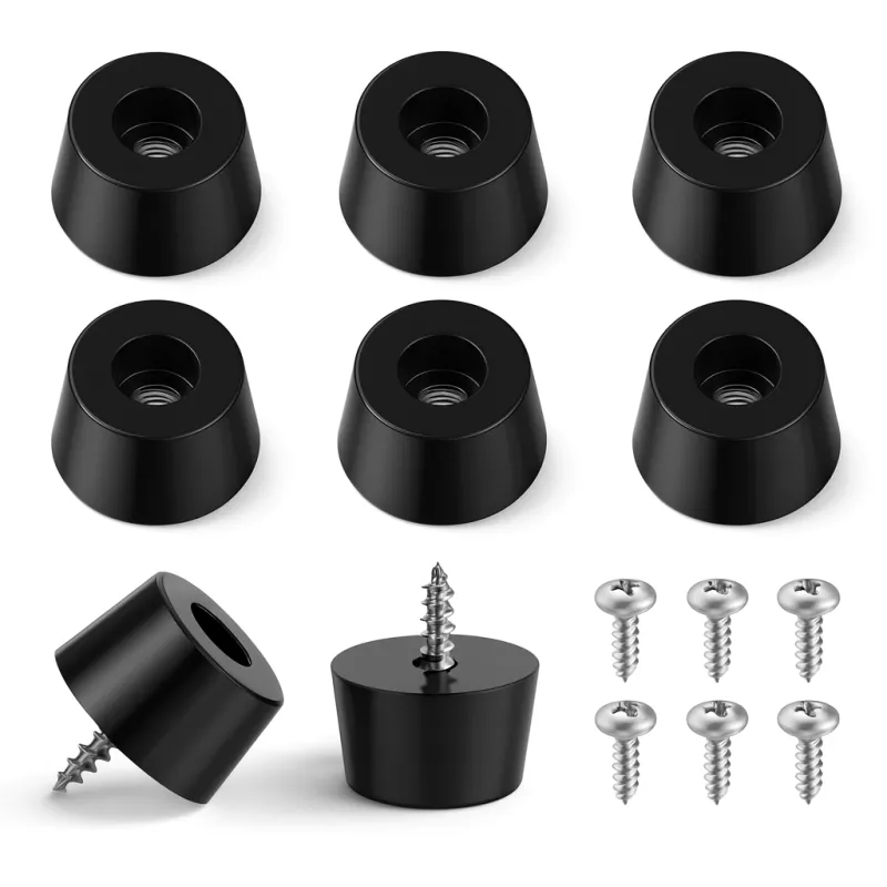 Set od 8 komada gumenih klizača s vijakom 8 mm / Crna