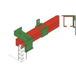 Pričvršćivanje za aluminijsku pokrivnu letvicu - zidno