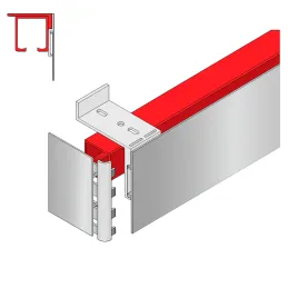 Pričvršćivanje za aluminijsku pokrivnu letvicu - zidno