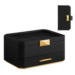 Dizajnerska kutija za nakit BUGATI WATCH s kutijom za satove / Crno-zlatna