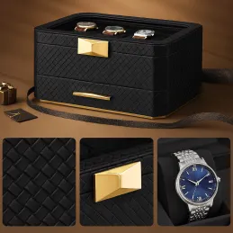 Dizajnerska kutija za nakit BUGATI WATCH s kutijom za satove / Crno-zlatna