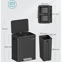 Kanta za otpad STING s pedalom 2x15L / Antracit