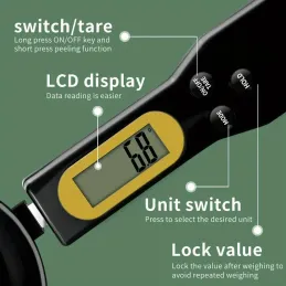 Kuhinjska žlica s LCD zaslonom i vagom ELECTRA / Crna mat