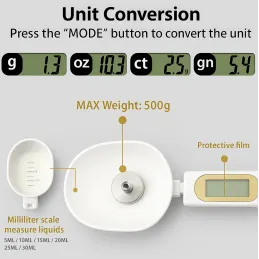 Kuhinjska žlica s LCD zaslonom i vagom ELECTRA / Bijela
