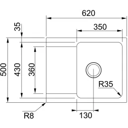 Tectonit sudoper Franke OID 611-62