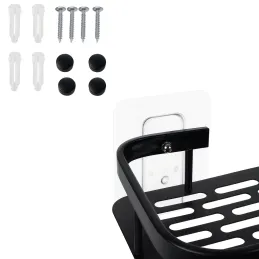 Set od 2 zidnih kupaonskih polica LIAN / Crna mat