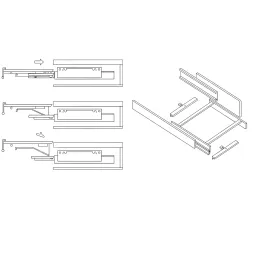 Izvlačni radni stol / sjajni krom