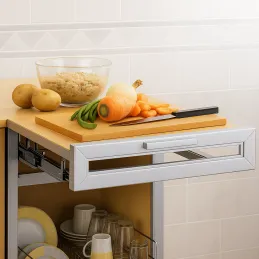 Izvlačni radni stol / sjajni krom