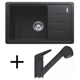 Set G118 Granitni sudoper Franke BSG 611-62 + FC 9547 / Onyx