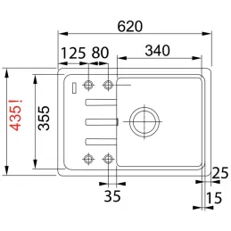 Set G117 Sudoper od kamenine Franke BSG 611-62 + FC 9541 / Crna mat