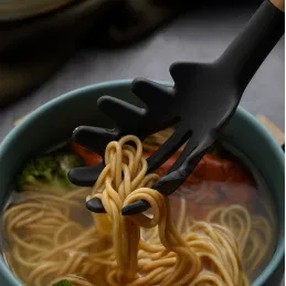 Set od 11 komada kuhinjskog pribora / Crna - prirodno drvo