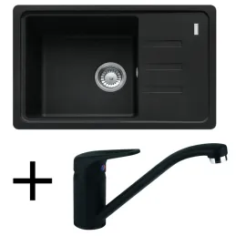 Set G117 Sudoper od kamenine Franke BSG 611-62 + FC 9541 / Crna mat