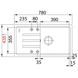 Set G121 Kameninovo sudoper Franke BSG 611-78/39 + Miješalica FC 9541 / Crna mat