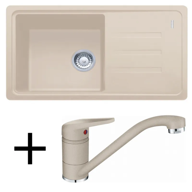 Set G121 Kameninový sudoper Franke BSG 611-78/39 + Slavina FC 9541 / Sahara