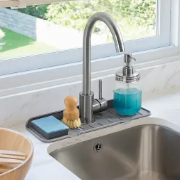 Silikonska podloga za odvod vode ispod slavine FAUCET / Siva