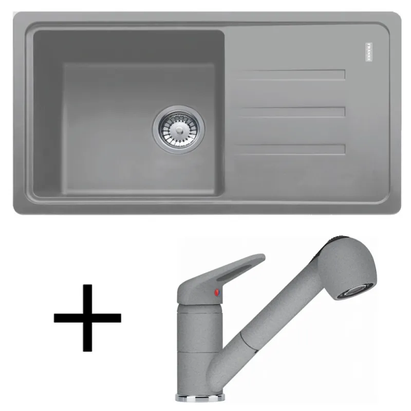 Set G122 Keramički sudoper Franke BSG 611-78/39 + Miješalica FC 9541 / Sivi kamen