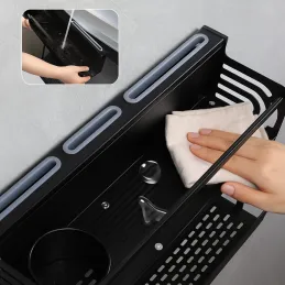 Zidna kuhinjska polica XENIA 600 mm / Crna mat
