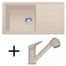 Set G122 Kameninový sudoper Franke BSG 611-78/39 + Slavina FC 9547 / Sahara