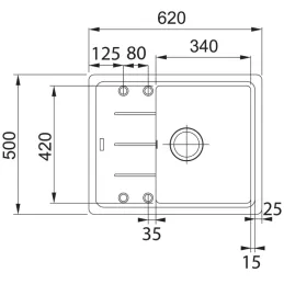 Set G55 Franke Kameninový sudoper BFG 611-62 + Slavina FC 9547 / Tuš / Kašmir