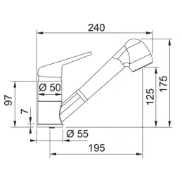 Set G55 Franke Granitni sudoper BFG 611-62 + Slavina FC 9547 / Tuš / Onyx